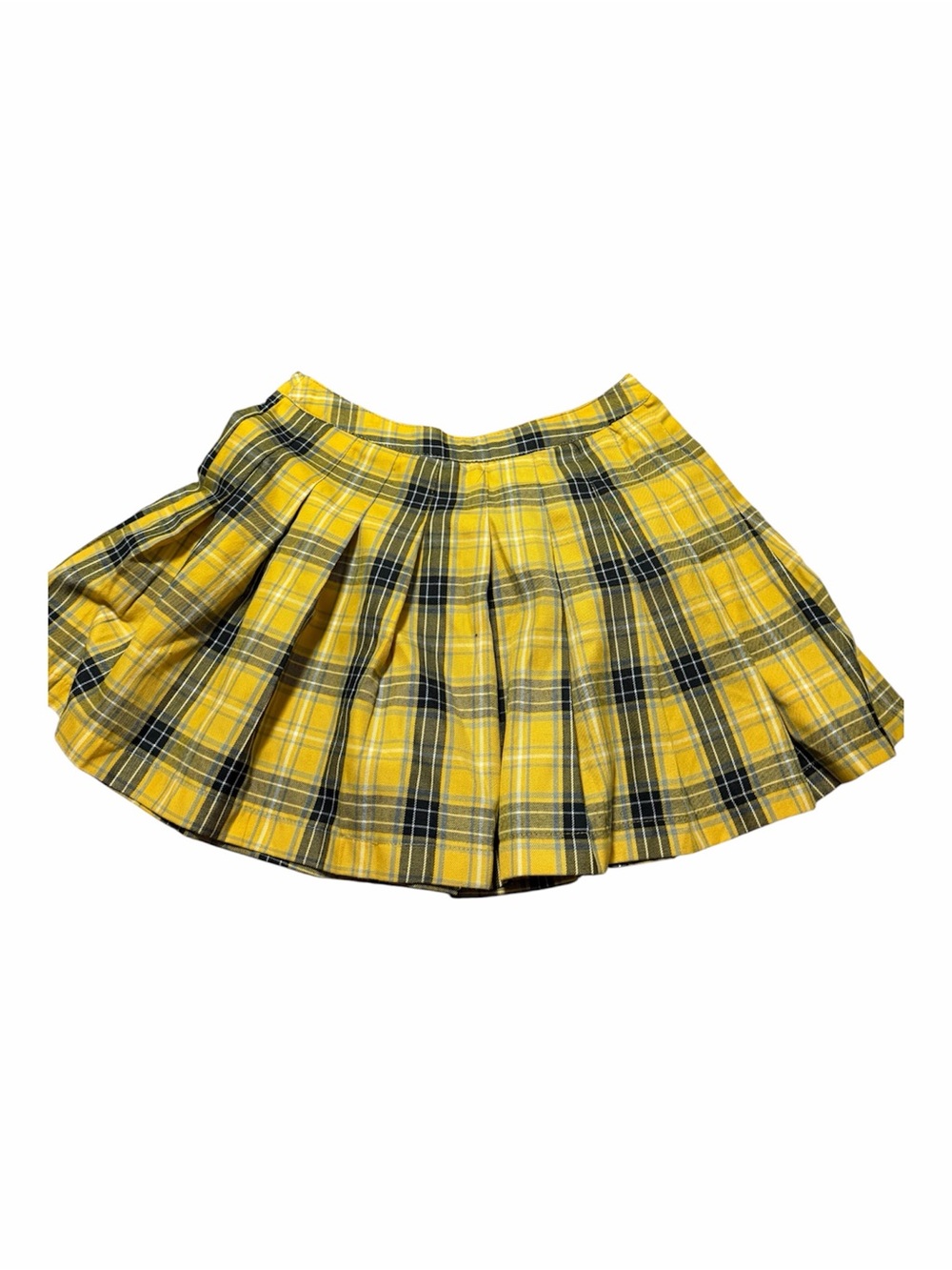 Yellow Plaid School Girl Skirt Clueless Costume Fall Autumn Size Large Skater